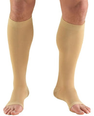 TruForm Compression Stocking Truform® Knee High Medium Beige Open Toe