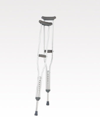 Breg Underarm Crutches Aluminum Frame Tall Adult 250 lbs. Weight Capacity Push Button / Wing Nut Adjustment