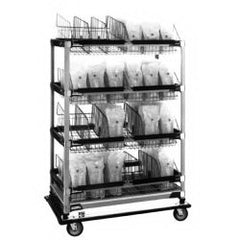 Intermetro Industries IV Storage Cart MetroMax i® Polymer 24 X 42 X 60 Inch Wire Shelves, 8 Baskets