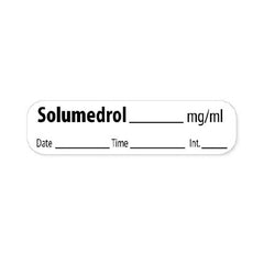 Precision Dynamics Drug Label MedVision® Anesthesia Label Solumedrol_mg/mL Date_Time_Int White 3/8 X 1-7/16 Inch - M-1041377-3624 - Roll of 1