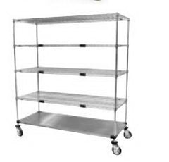 Intermetro Industries Linen Cart 4 Shelves Stainless Steel 5 Inch Donut Stem Casters - M-1041515-3890 - Each