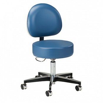 Clinton Industries Exam Stool Premier Series Upholstered Back Pneumatic Height Adjustment 5 Casters