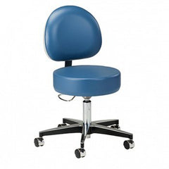 Clinton Industries Exam Stool Premier Series Upholstered Back Pneumatic Height Adjustment 5 Casters