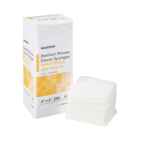 USP Type VII Gauze Sponge McKesson Cotton 12-Ply 4 X 4 Inch Square NonSterile