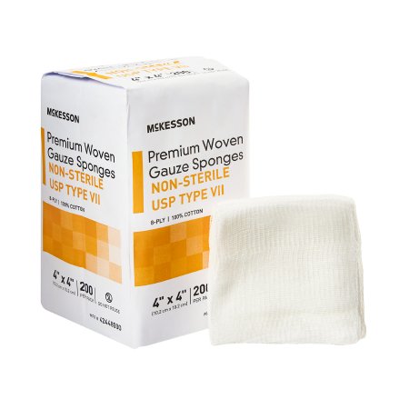 USP Type VII Gauze Sponge McKesson Cotton 8-Ply 4 X 4 Inch Square NonSterile