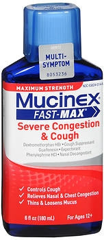 Reckitt Benckiser Cold and Cough Relief Mucinex® Fast-Max™ 20 mg - 400 mg - 10 mg / 5 mL Strength Liquid 6 oz.