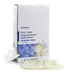 Surgical Glove McKesson Perry® Size 6 Sterile Pair Latex Extended Cuff Length Smooth Cream Not Chemo Approved - M-1044712-1199 - Box of 50