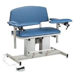 Clinton Industries Blood Drawing Chair Power Series Bariatric Padded Flip Up Arm Warm Gray