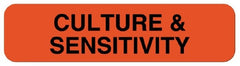 United Ad Label Pre-Printed Label UAL™ Laboratory Use Red Paper CULTURE & SENSITIVITY Lab / Specimen 5/16 X 1-1/4 Inch - M-1045438-3398 - Roll of 1