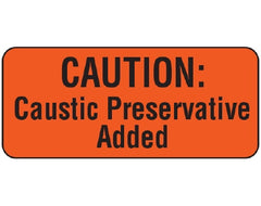 Shamrock Scientific Pre-Printed Label Shamrock Warning Label Fluorescent Red Caution Caustic Preservative Added Black Biohazard 1 X 2-1/4 Inch - M-1047921-3000 - Roll of 1