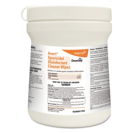 Lagasse Diversey™ Avert™ Surface Disinfectant Cleaner Premoistened Wipe 160 Count Canister Disposable Chlorine Scent NonSterile - M-1048116-1691 - Case of 1920