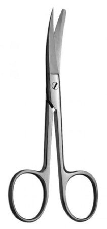 V. Mueller Operating Scissors V. Mueller® 4-3/4 Inch Length Surgical Grade Stainless Steel NonSterile Finger Ring Handle Curved Sharp Tip / Blunt Tip - M-1048415-1749 - Each