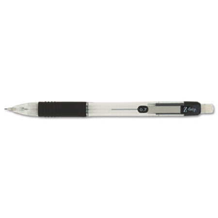 zebra® Z-Grip Mechanical Pencil, 0.7 mm, HB (#2.5), Black Lead, Clear/Black Grip Barrel, Dozen