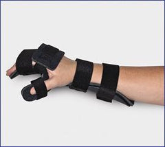 Restorative Care of America Resting Hand Orthosis with Neutral Thumb Contoured Kydex® Thermoplastic / OrthoWick Right Hand Black Medium