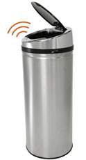Fisher Scientific Trash Can iTouchless™ 8 gal. Round Brushed Silver Stainless Steel Motion Activated - M-1049062-1946 - Each
