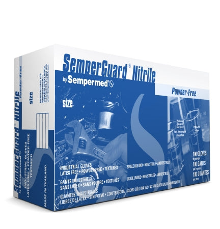 Sempermed USA General Purpose Glove SemperGuard® X-Large Nitrile Blue 9.4 Inch Beaded Cuff NonSterile - M-1049089-4230 - Case of 1000