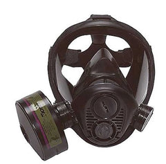 Grainger Survivair Opti-Fit™ Gas Mask NIOSH Full Face 5 Point Adjustable Head Strap Large Black / Gray