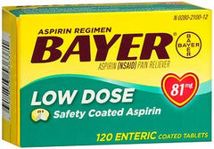 Bayer Pain Relief Bayer® 81 mg Strength Aspirin Tablet 120 per Box