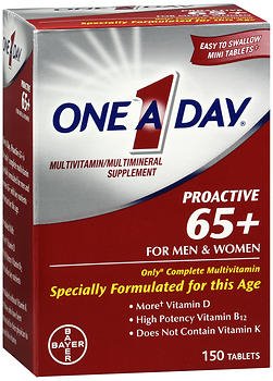 Bayer Multivitamin Supplement One-A-Day® Proactive Vitamin A / Vitamin D / Ascorbic Acid 2500 IU - 90 mg - 1200IU Tablet 150 per Box