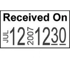 Precision Dynamics Pre-Printed Label Monarch® Printer Label White Paper Received On Black Quality Control Label 7/16 X 25/32 Inch - M-1050669-1319 - Box of 20000