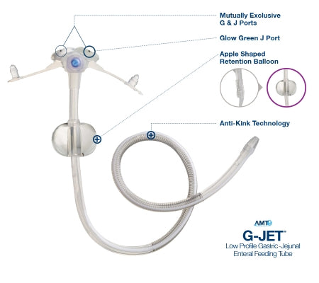 Applied Medical Technologies Low Profile Gastric-Jejunal Enteral Feeding Tube G-JET® 14 Fr. 3.0 / 45 cm Tube Silicone