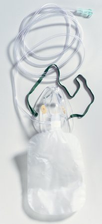 NonRebreather Oxygen Mask McKesson Elongated Style Adult One Size Fits Most Adjustable Head Strap