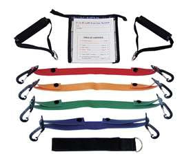 Alimed Exercise Resistance Band Set Dura-Band® Red / Orange / Green / Blue Adjustable Length Variable Resistance