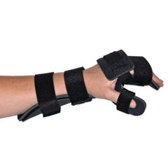 Patterson Medical Supply Resting Hand Splint with Neutral Thumb Plastic Right Hand Black Medium