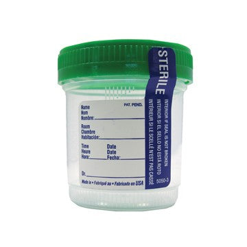 Azer Scientific Specimen Container for Pneumatic Tube Systems DuoClick™ 53 mm Opening Polypropylene 90 mL (3 oz.) Screw Cap Patient Information Sterile