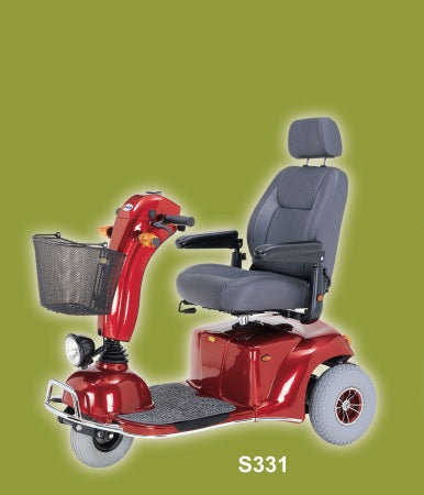 Merits Health Products 3 Wheel Electric Scooter Pioneer 9 550 lbs. Weight Capacity Red