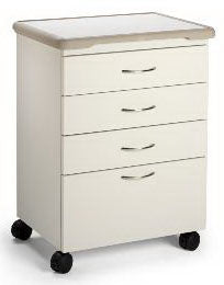 Midmark Mobile Treatment Cabinet 18 X 27 X 33 Inch Henna 4 Inch 3 Drawers, 8 Inch One Drawer