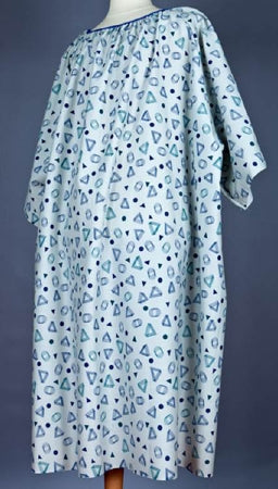 Lew Jan Textile Patient Exam Gown 5X-Large Geometric Print Reusable