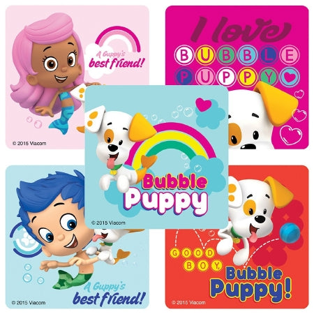SmileMakers Disney® 100 per Unit Bubble Guppies , Bubble Puppy POP Sticker 2.5 Inch