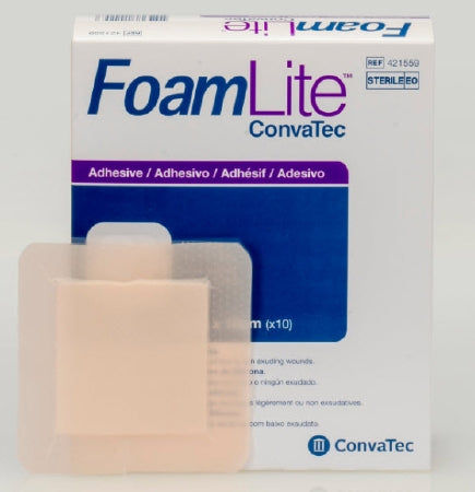 Convatec Foam Dressing FoamLite™ 4 X 4 Inch Square Adhesive with Border Sterile