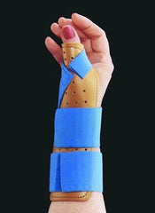 Alimed Thumb Splint Freedom® Small / Medium Hook and Loop Closure Left Hand Beige / Blue