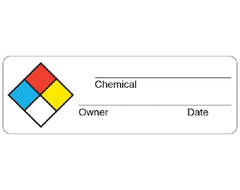 Shamrock Scientific Pre-Printed / Write On Label Shamrock Warning Label Blue, Red. White, Yellow Litho Paper Symbol / Name_Date_ Color Block Biohazard 1 X 3 Inch - M-1054001-4096 - Each