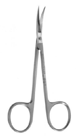 V. Mueller Iris Scissors Snowden-Pencer™ 4-1/2 Inch Length Surgical Grade Stainless Steel NonSterile Finger Ring Handle Curved Sharp Tip / Sharp Tip - M-1055237-3980 - Each