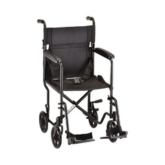 Nova Ortho-Med Transport Chair Steel Frame 300 lbs. Weight Capacity Full Length / Fixed Height Arm Black Upholstery