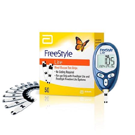 Abbott Blood Glucose Test Strips FreeStyle Lite® 100 Strips per Box Tiny sample size only 0.3 µL For Freestyle Lite ® Monitor System