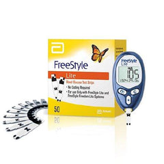 Abbott Blood Glucose Test Strips FreeStyle Lite® 50 Strips per Box Tiny sample size only 0.3 µL For Freestyle Lite ® Monitor System