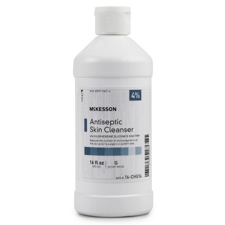 Antiseptic Skin Cleanser McKesson 16 oz. Flip-Top Bottle 4% Strength CHG (Chlorhexidine Gluconate) / Isopropyl Alcohol NonSterile
