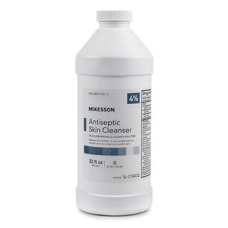 Antiseptic Skin Cleanser McKesson 32 oz. Bottle 4% Strength CHG (Chlorhexidine Gluconate) / Isopropyl Alcohol NonSterile