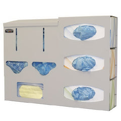 Bowman Manufacturing Protective Apparel Dispenser Wall Mounted 6-Compartment Beige 4.76 X 16.53 X 22.10 Inch Powder-Coated Aluminum
