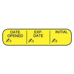 Apothecary Products Pre-Printed / Write On Label Apothecary Products® Communication Fill In Yellow Paper DATE OPENED/EXP. DATE/INITIAL Black Quality Control Label 3/8 X 1-9/16 Inch - M-1056156-4828 - Pack of 1
