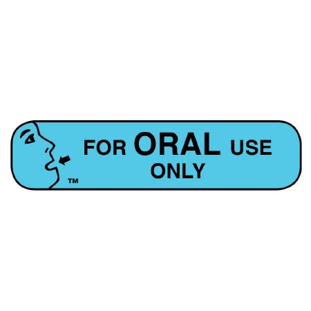 Apothecary Products Pre-Printed Label Apothecary Products® Auxiliary Label Blue Paper FOR ORAL USE ONLY Black Safety and Instructional 3/8 X 1-9/16 Inch - M-1056162-3139 - Box of 1000