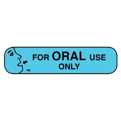 Apothecary Products Pre-Printed Label Apothecary Products® Auxiliary Label Blue Paper FOR ORAL USE ONLY Black Safety and Instructional 3/8 X 1-9/16 Inch - M-1056162-3139 - Box of 1000
