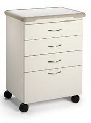 Midmark Mobile Treatment Cabinet 18 X 27 X 33 Inch Earthen Bronze 4 Inch 3 Drawers, 8 Inch One Drawer