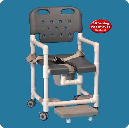 IPU Commode / Shower Chair Elite Drop Arm With Backrest