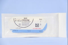 Suture with Needle Prolene Nonabsorbable Uncoated Blue Suture Monofilament Polypropylene Suture Size 1 60 Inch Suture 1-Needle 70 mm Length 1/2 Circle Taper Point Needle