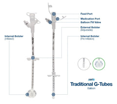 Applied Medical Technologies Gastrostomy Tube AMT 14 Fr. Adjustable up to 10cm Tube Silicone